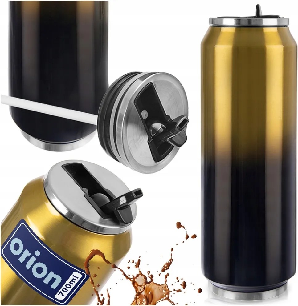 Thermo bögre doboz termosz kulacs meleg hideg italokhoz Fekete Arany 0,7