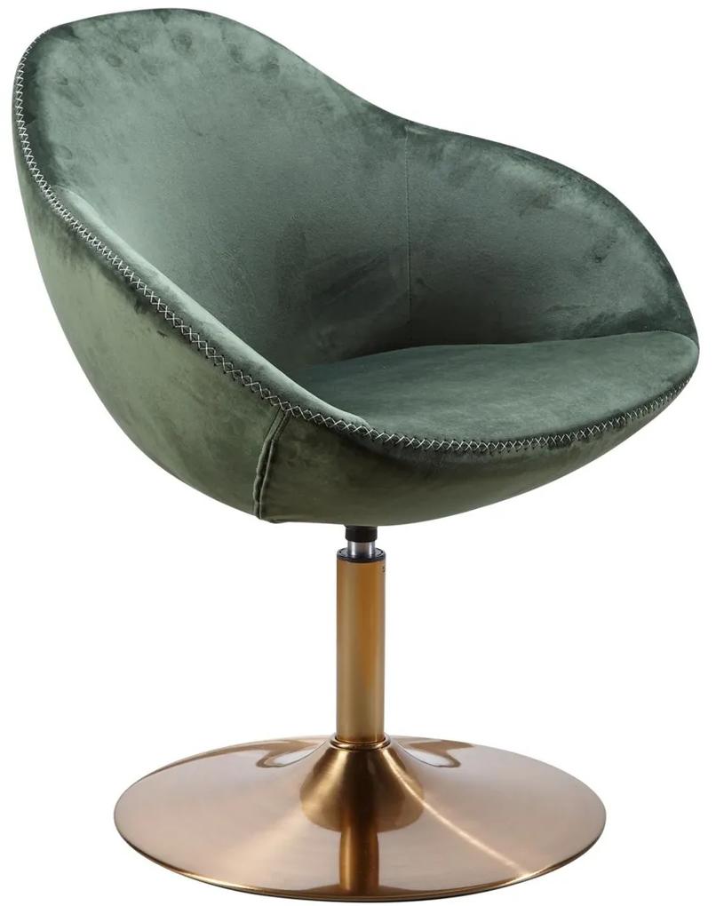 SARIN modern bársony fotel - zöld