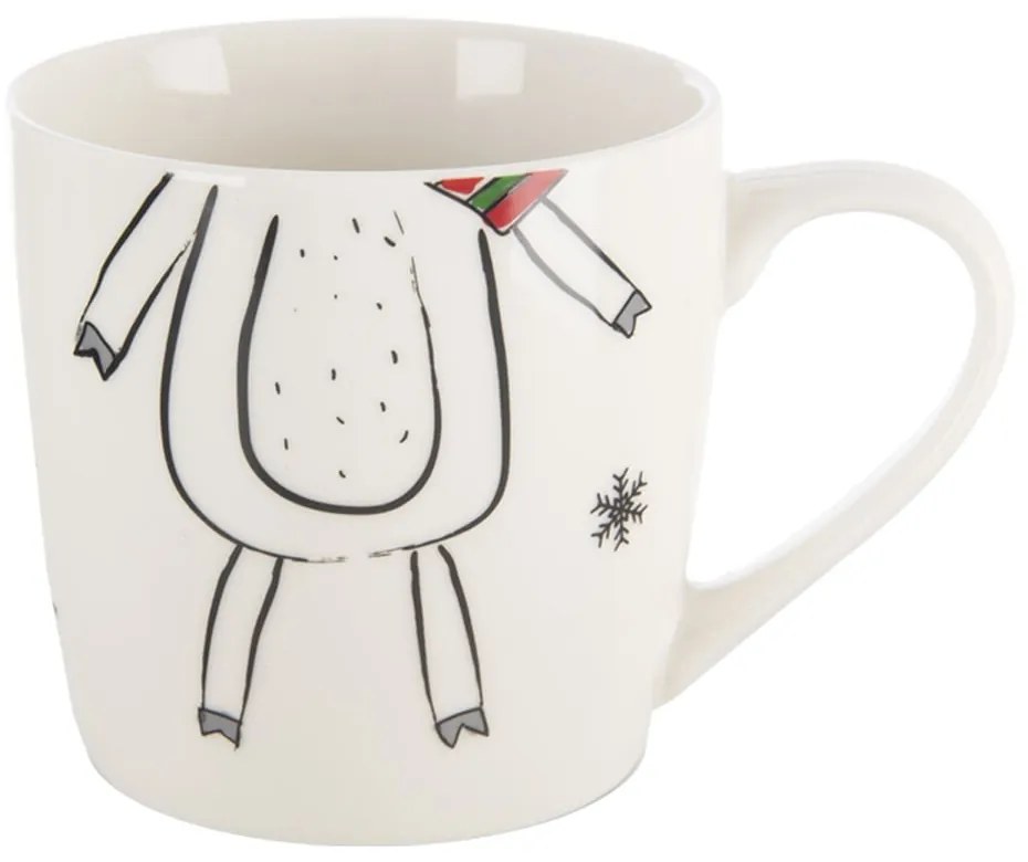 Fehér porcelán bögre és tálka szett karácsonyi mintával 2 db-os 350 ml – Orion