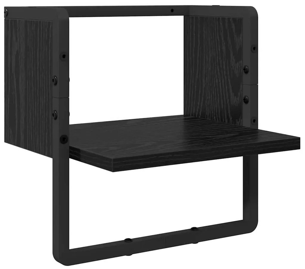 vidaXL Fali polc készlet 4 pcs Fekete tölgy 65 x 25 x 30 cm Faanyag