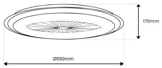 LED Dimmelhető mennyezeti lámpa ventilátorral ARIA LED/38W/230V fekete/fehér + távirányító