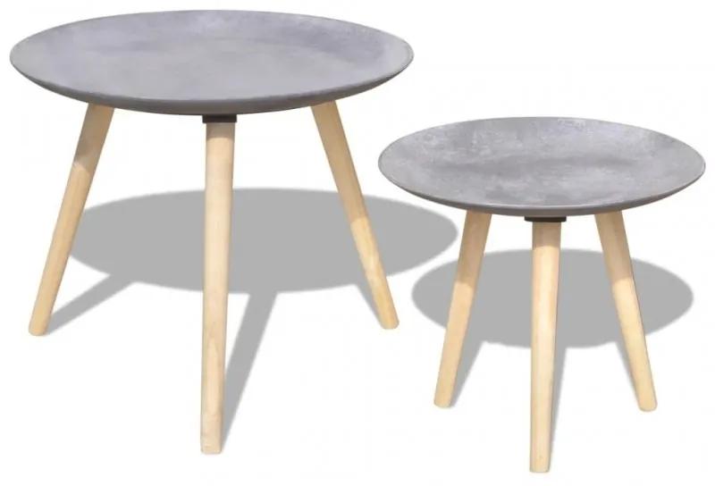 55 cm 44 cm kétrészes kisasztal|dohányzóasztal szett beton szürke