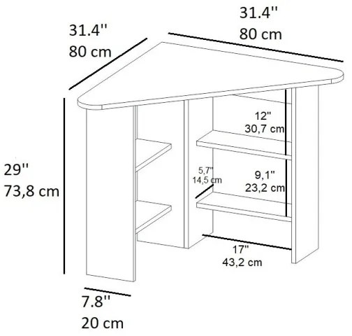 Munkaasztal CORNER 73,8x80 cm antracit