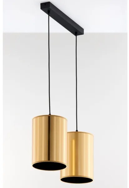 Jupiter 2091 - CORTINA kábeles függeszték 2xE27/15W/230V arany/fekete