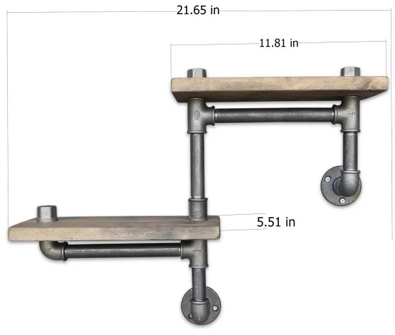Fali polc BORURAF 30x55 cm fenyő