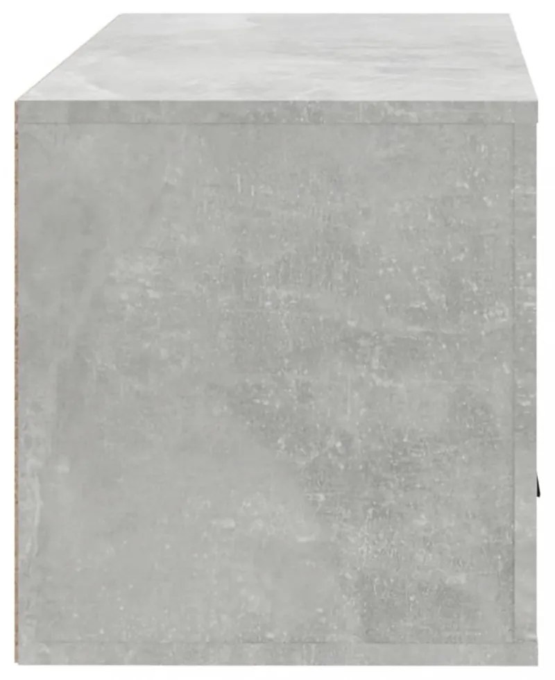 betonszürke szerelt fa fali cipőszekrény 70 x 35 x 38 cm