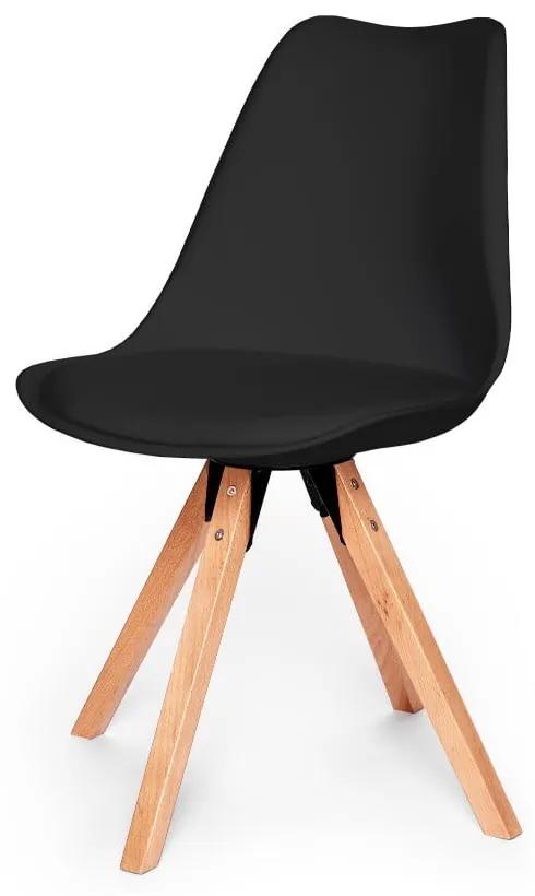 Gina 2 db fekete szék, bükkfa lábakkal - Bonami Essentials