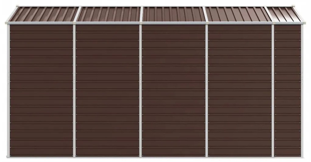 barna horganyzott acél kerti fészer 191 x 385 x 198 cm