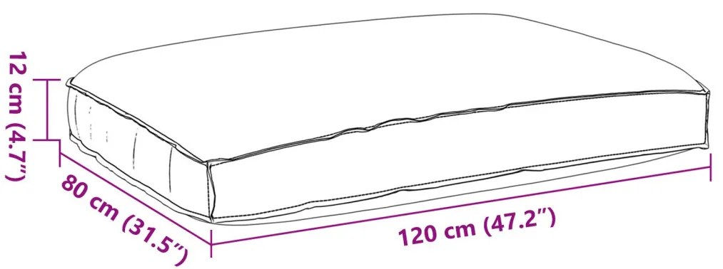 Raklap párna ülőfelülethez Szürke 120 x 80 x 12 cm