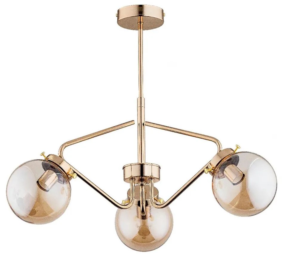 Csillár rúdon BARSUM 3xE14/10W/230V arany