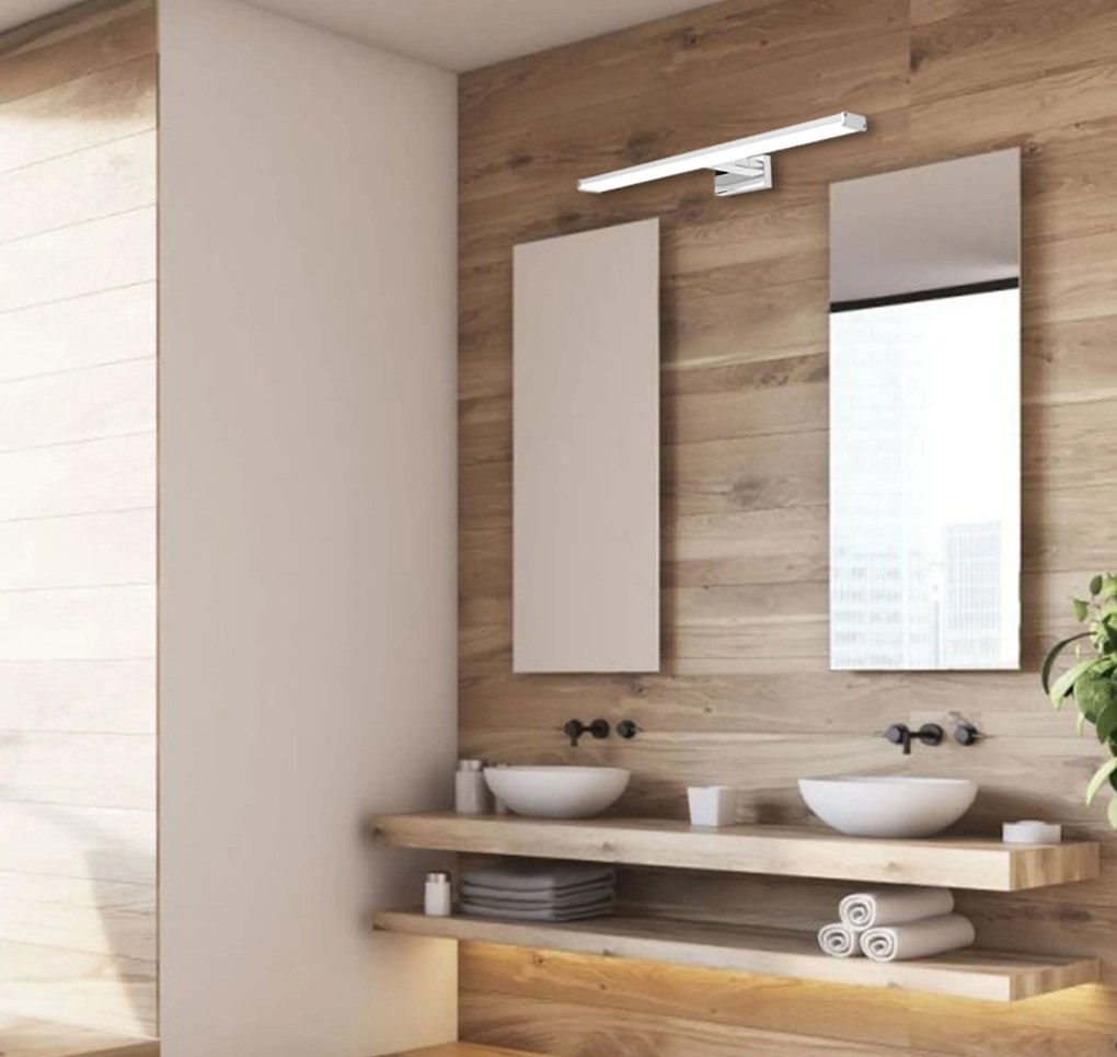 Toolight Szerszámlámpa, LED fürdőszobai lámpa tükör felett 8W 40CM APP368-1W, króm, OSW-08434