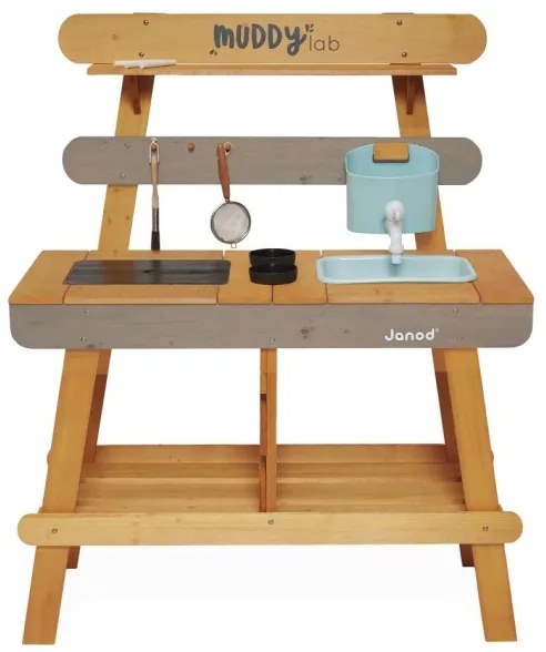 Janod - Kültéri fa játékkonyha MUDDY LAB
