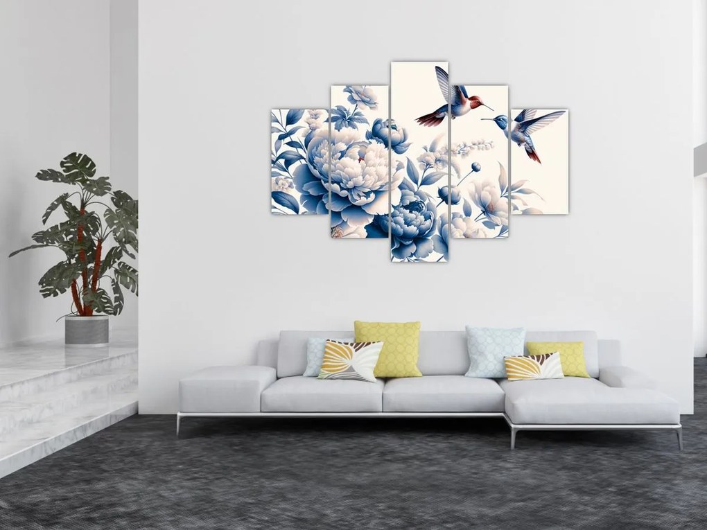 Kép - Kolibrik a virág felett (150x105 cm)