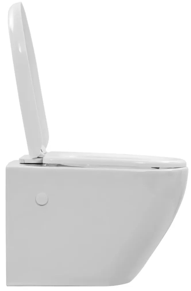 Fehér kerámia perem nélküli fali WC