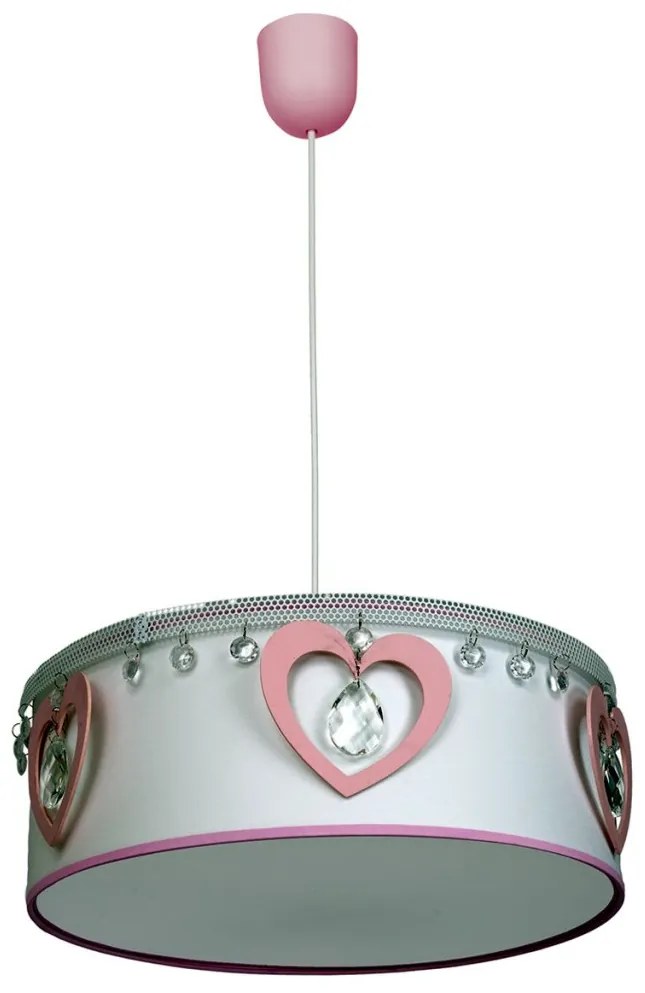 MILAGRO MLP8278 HEART Ernyős Függesztett Lámpa Fehér, Rózsaszín E27 IP20