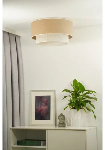Duolla - Mennyezeti lámpa YUTE BOHO 3xE27/15W/230V átm. 60 cm barna/krémes