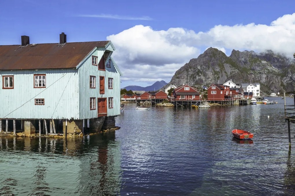 Poszter 45x30cm Halászfalu a vízparton 2, Assaf Frank