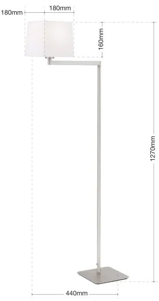 Orion Stl 12-1187/1 - Állólámpa CARLTON 1xE27/40W/230V fehér/matt króm