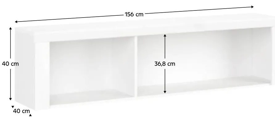 Függesztett regál Landala (fényes fehér) . 1097192