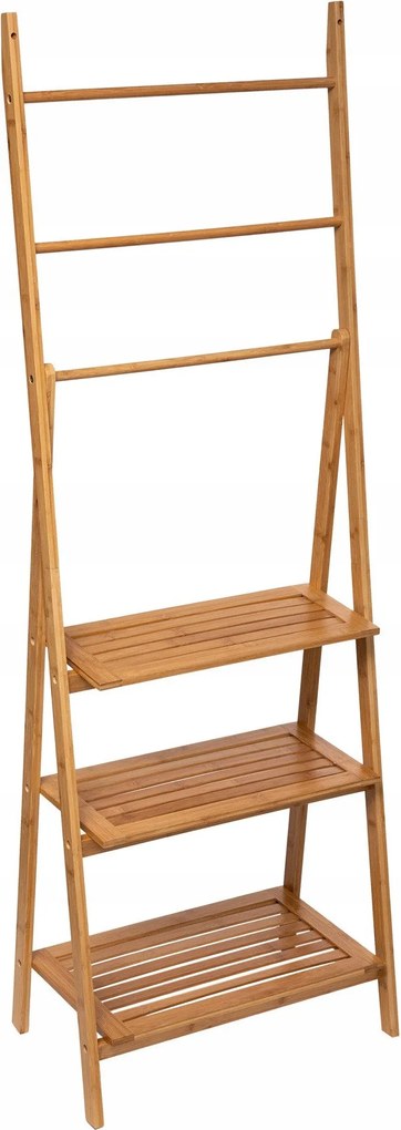 Fürdőszobai Könyvespolc +törölközőtartó Bambusz 153cm