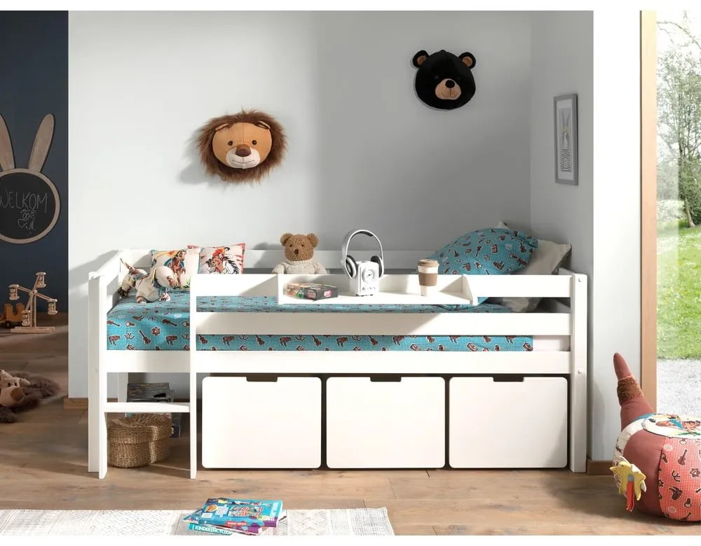 Fehér gyerekágy alatti fiók szett 3 db-os Pino – Vipack