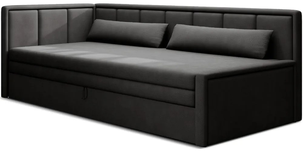 Sötétszürke zsenília kinyitható-tárolóhelyes kanapé 214 cm Fulgeo – ELTAP