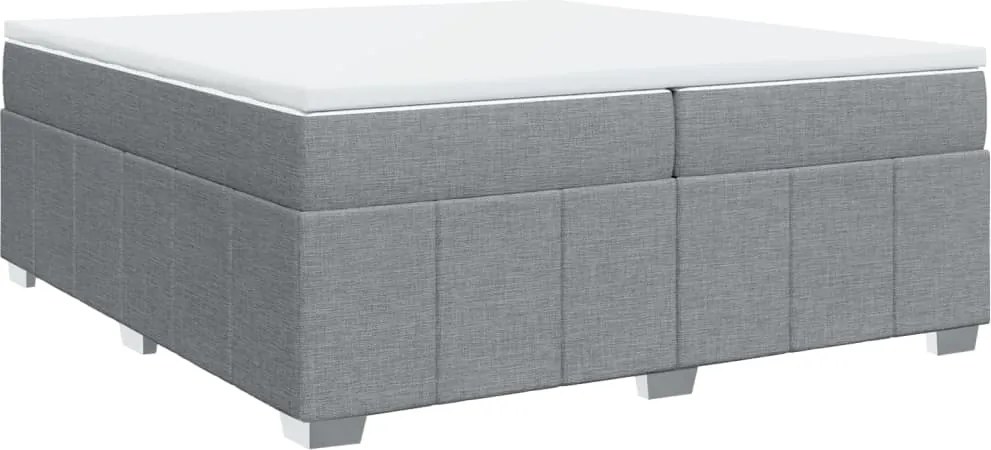 vidaXL világosszürke szövet rugós ágy matraccal 200 x 200 cm