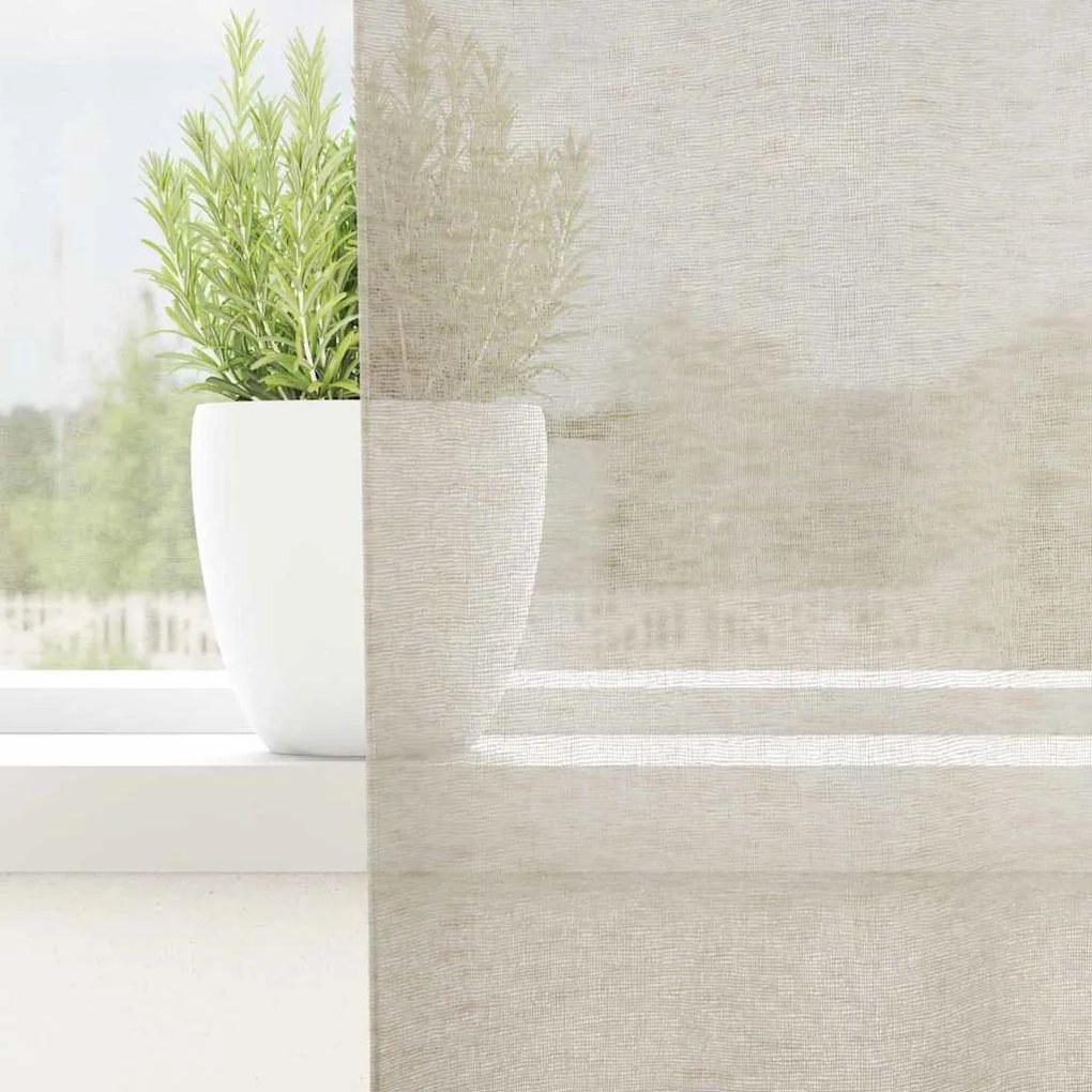 Függönyök függönyökkel 2 pcs Homok Poliészter