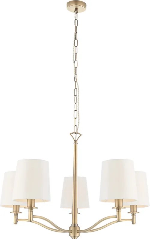 ENDON 70245 ORTONA Modern Csillár Antik Fehér, Antik Sárgaréz E14 IP20