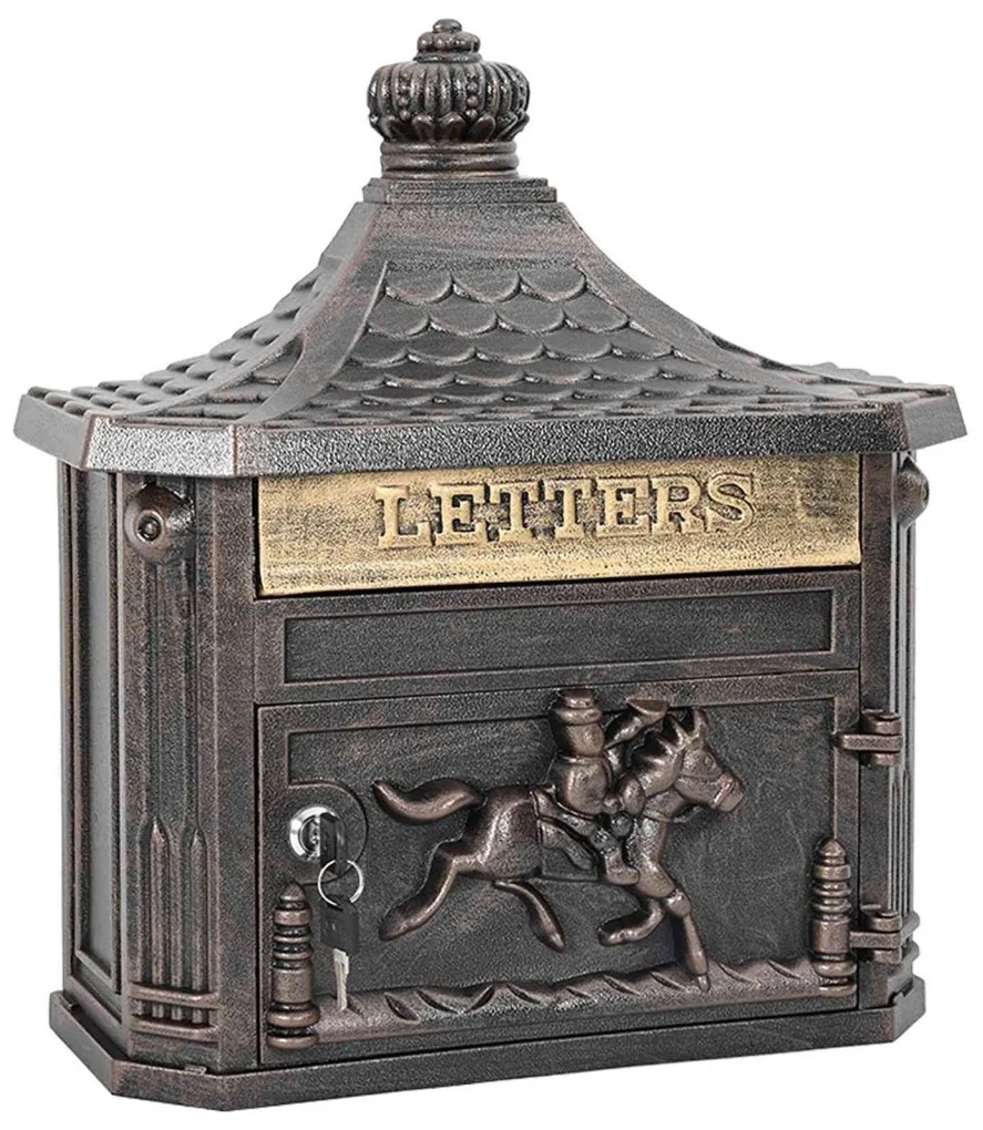 vidaXL Fali Postafiók Bronz 40.5 x 15.5 x 44 cm Öntött alumínium