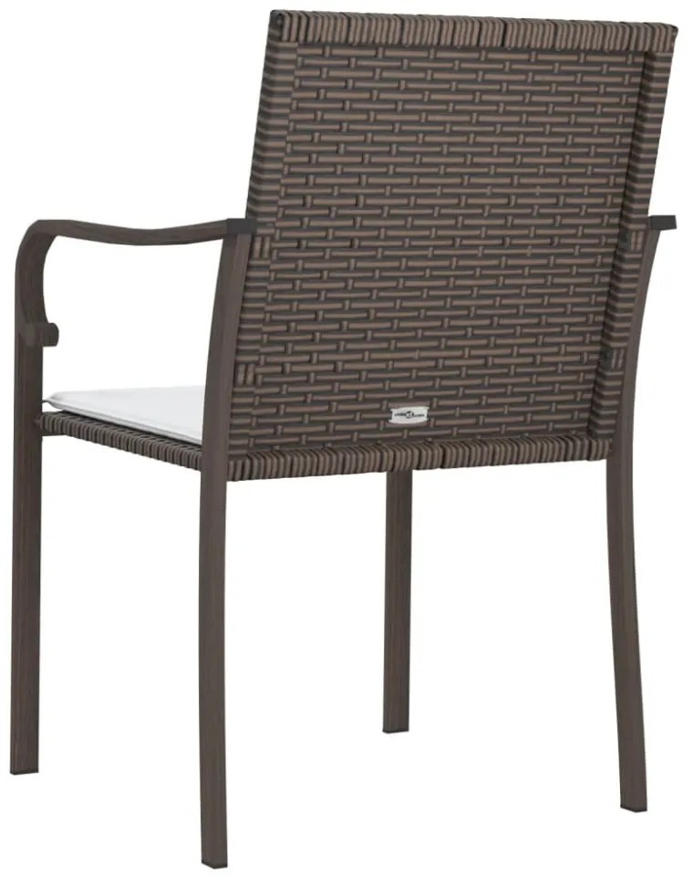 6 db barna polyrattan kerti szék párnával 56x59x84 cm