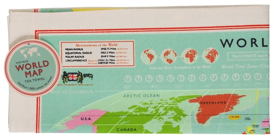 World Map pamut konyharuha, 50 x 70 cm - Rex London