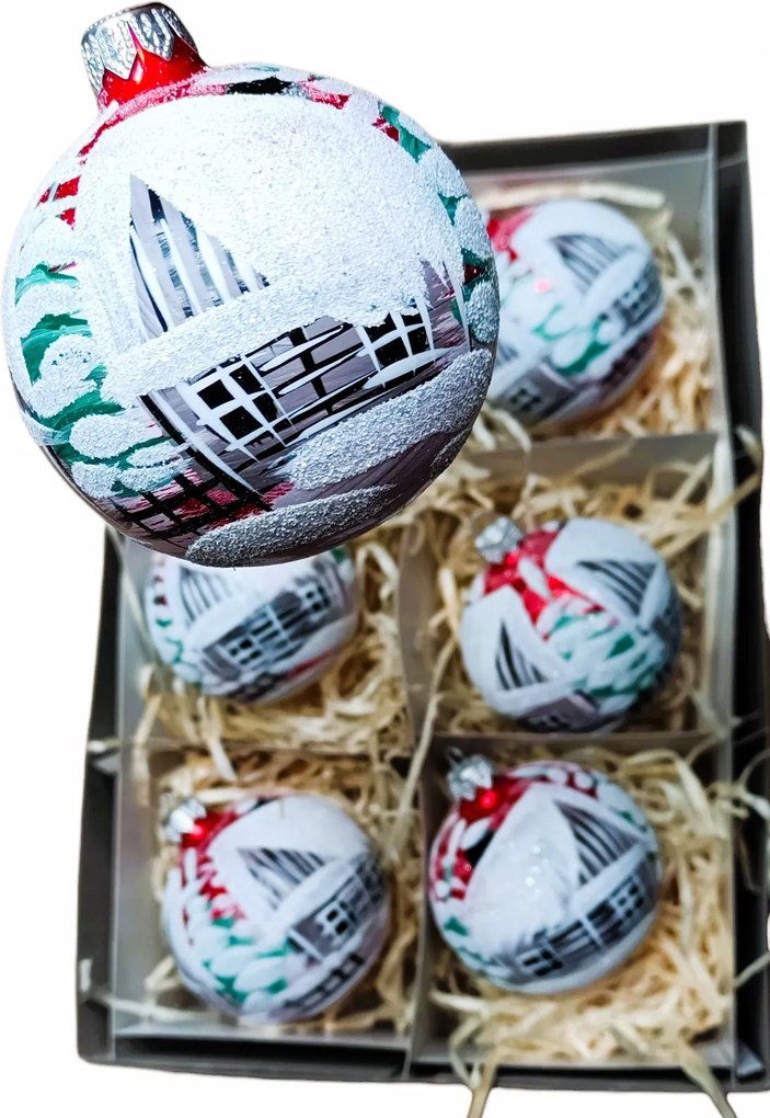 Üveg karácsonyfadísz 6 db 8 cm