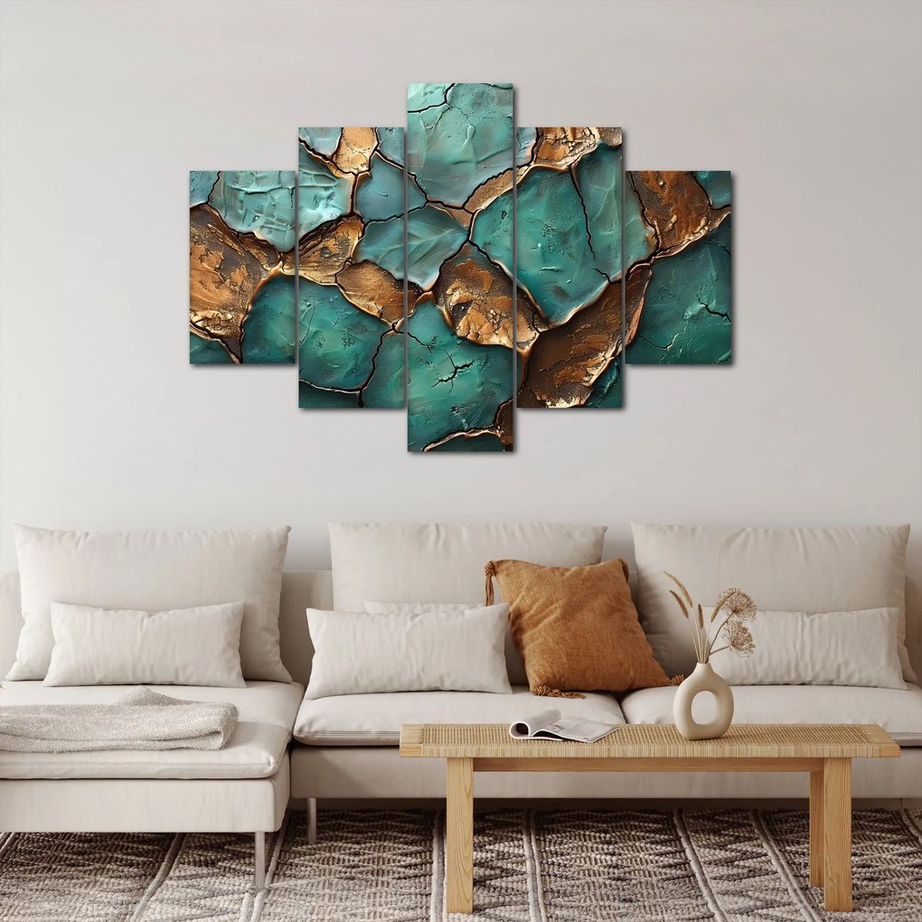Kép - Zöld-arany festés (150x105 cm)