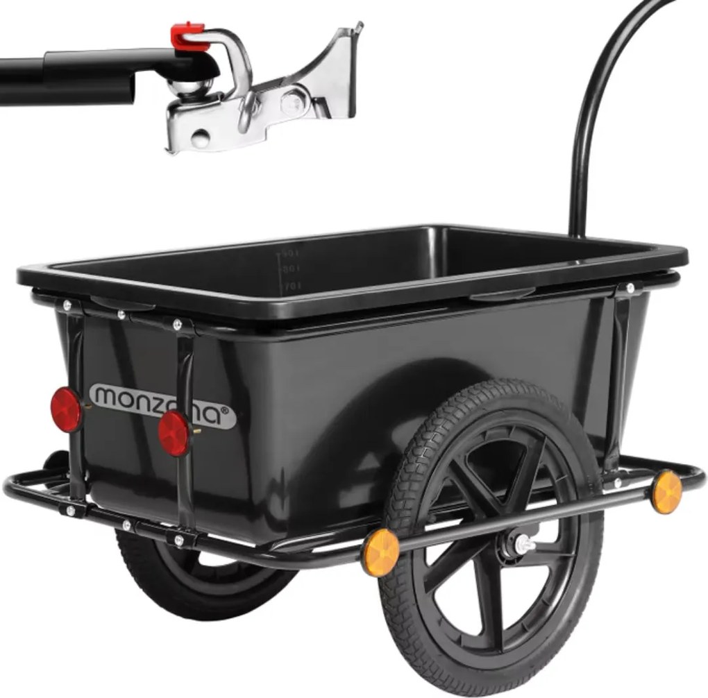 TERY kerékpáros utánfutó, 90l, 61x153x90cm, fekete Monzana