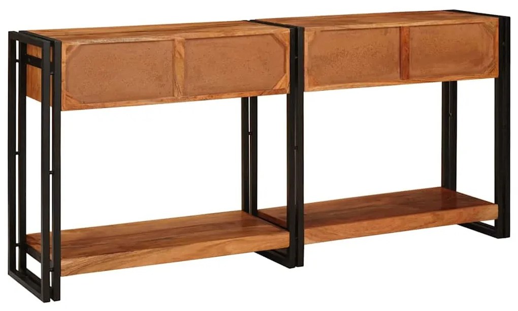 Konzolasztalok 2 pcs Barna 160 x 33 x 75 cm Tömör Akáciafa