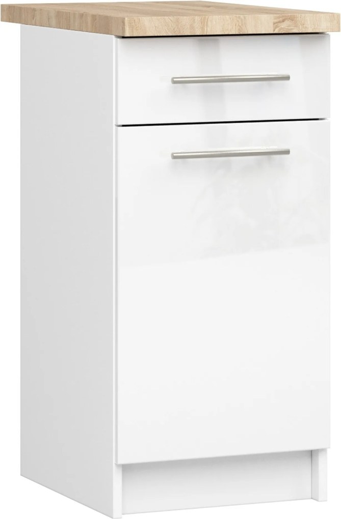 Olivia szekrény S40 SZ1 Asztallap Fehér Fehér Fényes Akd