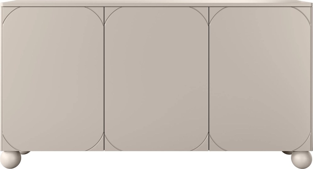 Sonatia II komód 150 cm háromajtós - kasmír / gömb lábak