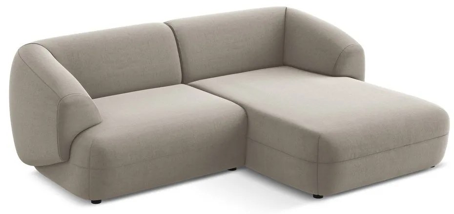 Bézs bársony sarokkanapé (jobb oldali) Moana – Makamii