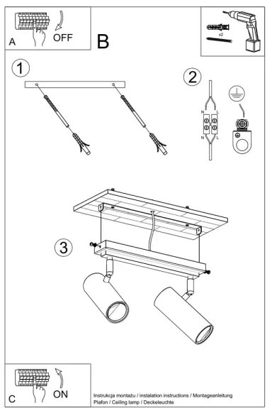 Spotlámpa DIREZIONE 2xGU10/40W/230V fehér