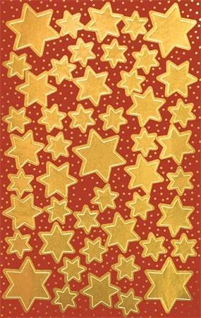 Matrica, 2 ív, 76x120 mm, AVERY ZWECKFORM, Z-Design No.52806, arany csillagok (AY52806)