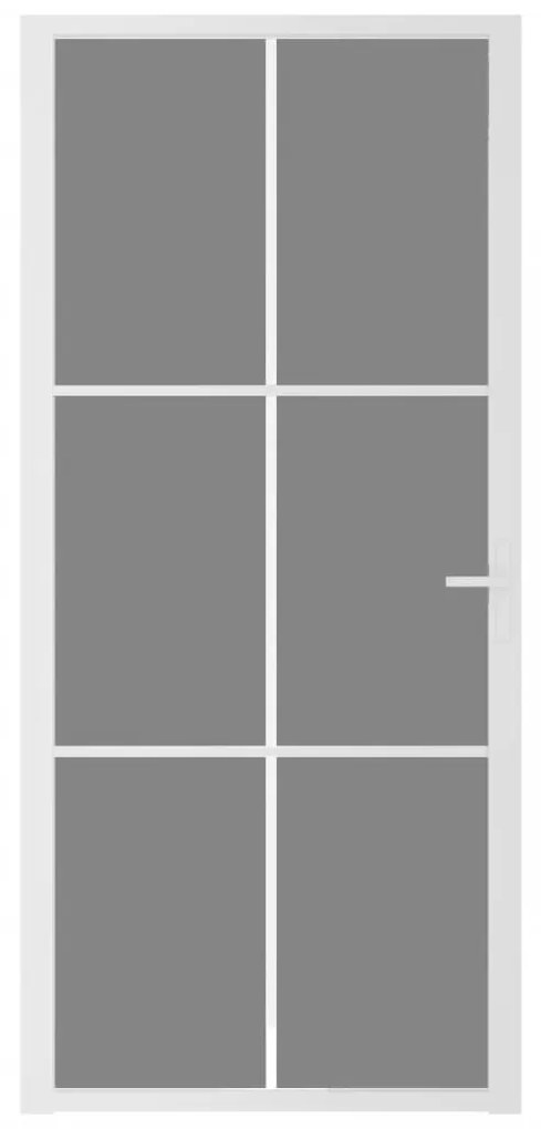 Fehér ESG üveg és alumínium beltéri ajtó 93 x 201,5 cm