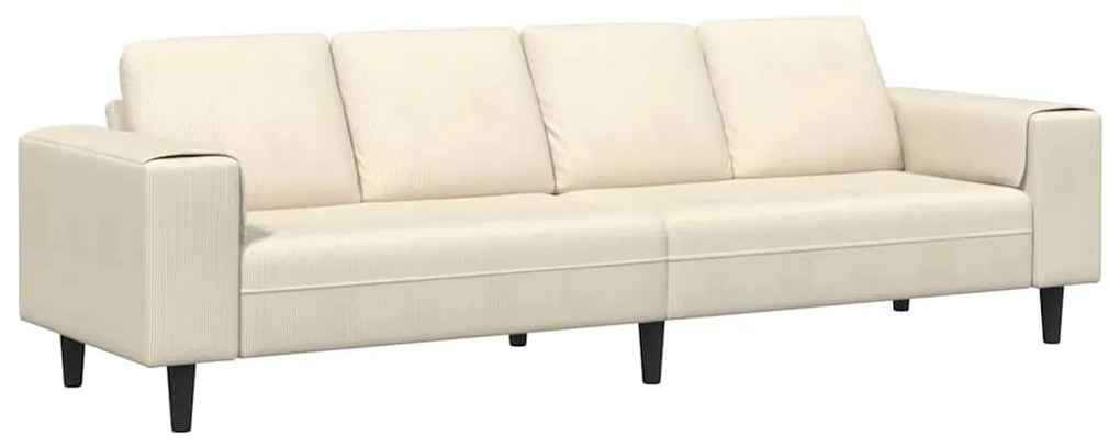 Szövet kanapé párnával Krém 208 cm Bársony anyag