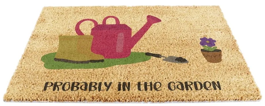 Kókuszrost lábtörlő 40x60 cm Probably in the Garden – Artsy Doormats