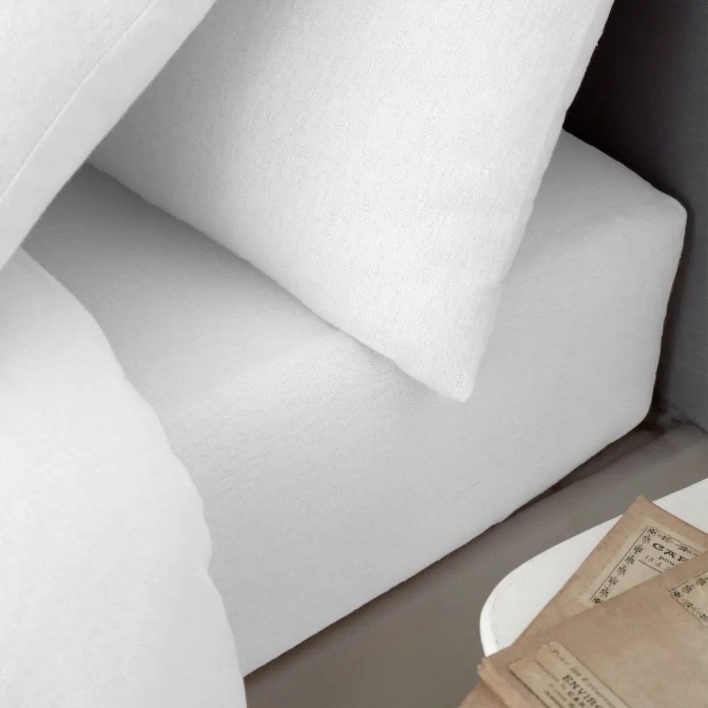 Fehér gumis flanel lepedő 135x190 cm Brushed – Catherine Lansfield