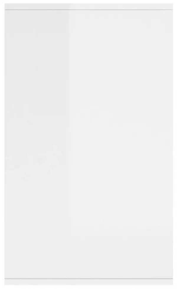 magasfényű fehér szerelt fa tálalószekrény 135x41x75 cm