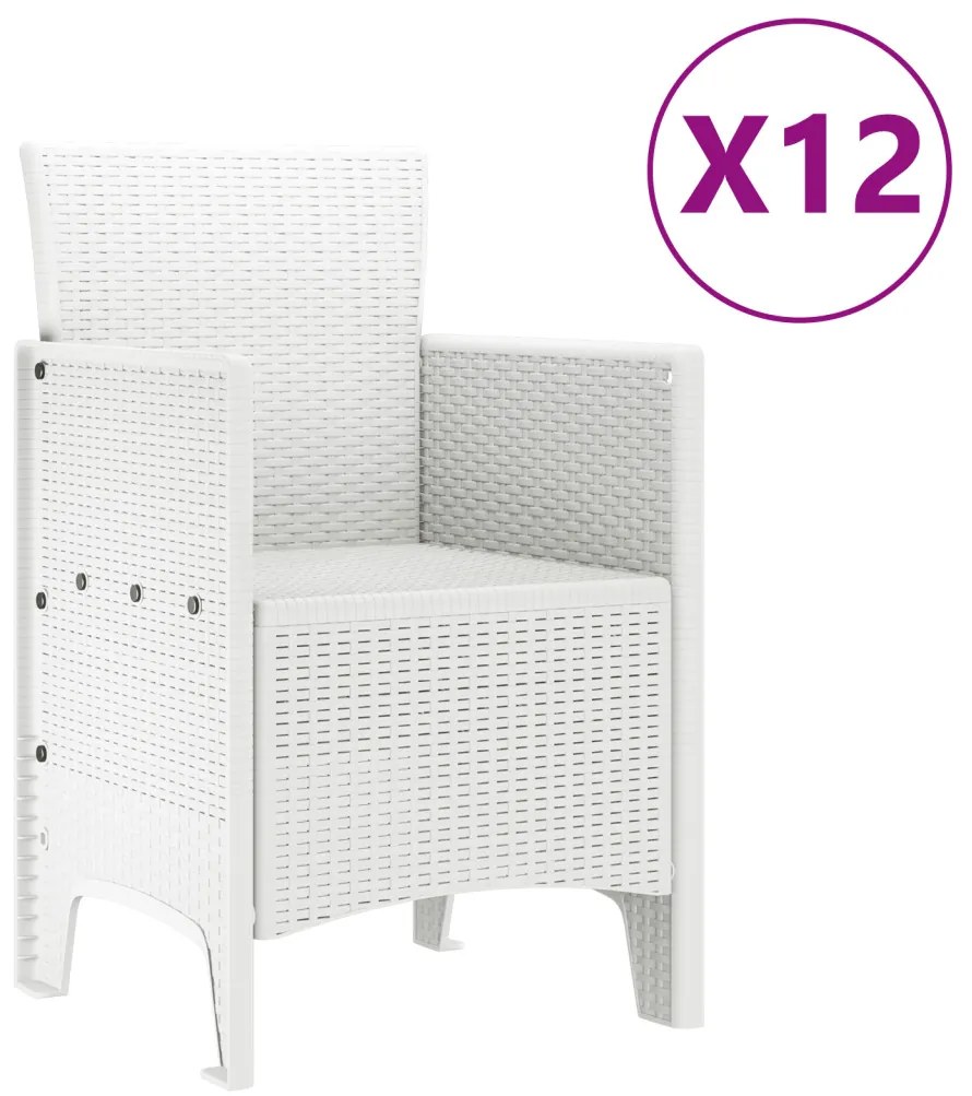 13 Darabos Kerti Étkező Garnitúra Fehér Poli Rattan, Kerti Asztal Fehér 200x100x73 cm Poli Rattan, Kerti Asztal Fehér 150x100x73 cm Poli Rattan, Kerti Székek 4 db Fehér Poli Rattan