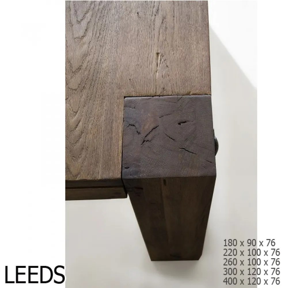 LEEDS ANTIKOLT Tölgyfa Asztallapos Étkezőasztal 400x120cm
