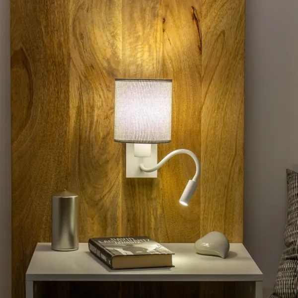 Brilagi - LED Fali lámpa NUBILA 1xE27/25W/230V + LED/3W fehér/szürke