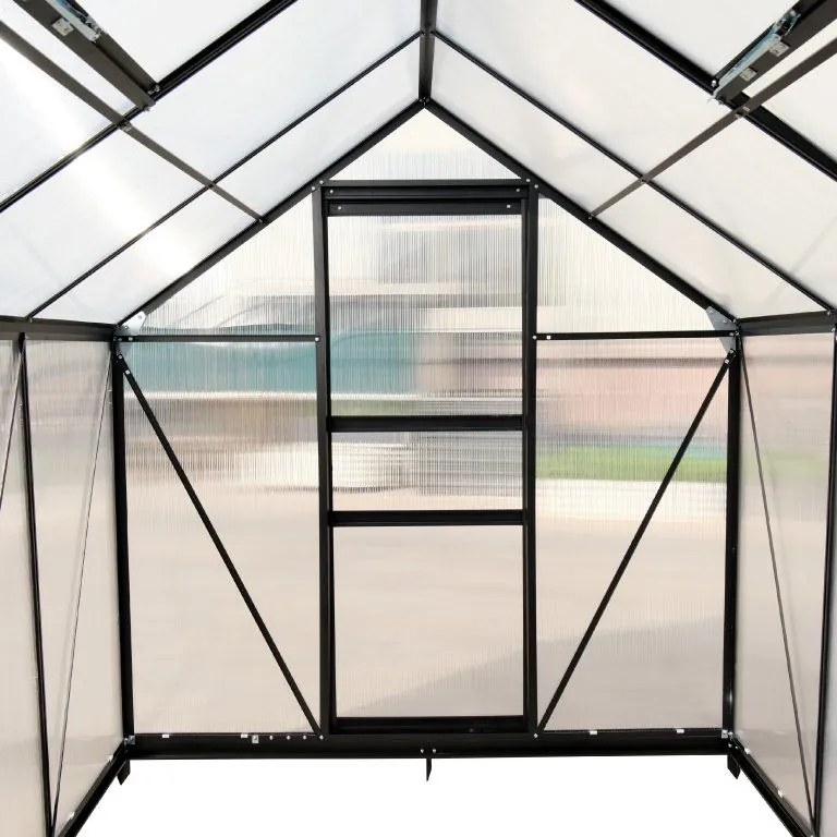 Furnigo Kerti üvegház 380x190x195 cm + alap - fekete